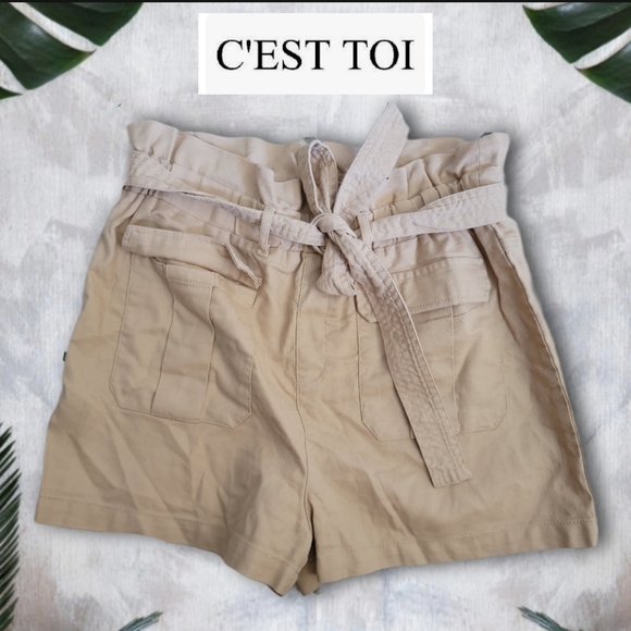 Cést Toi Paperbag Waist Shorts - Picture 1 of 4